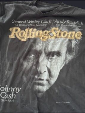 The Rolling Stones Johnny Cash Black Magazine T-shirt With Subscription date XL